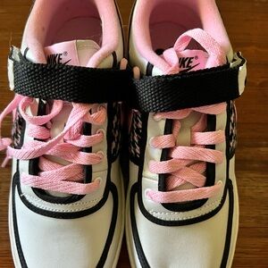 Nike Pink, White and Black Sneakers with Velcro Strap